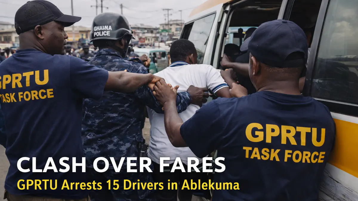 Clash Over Fares: GPRTU Task Force Arrests 15 Drivers in Ablekuma Crackdown